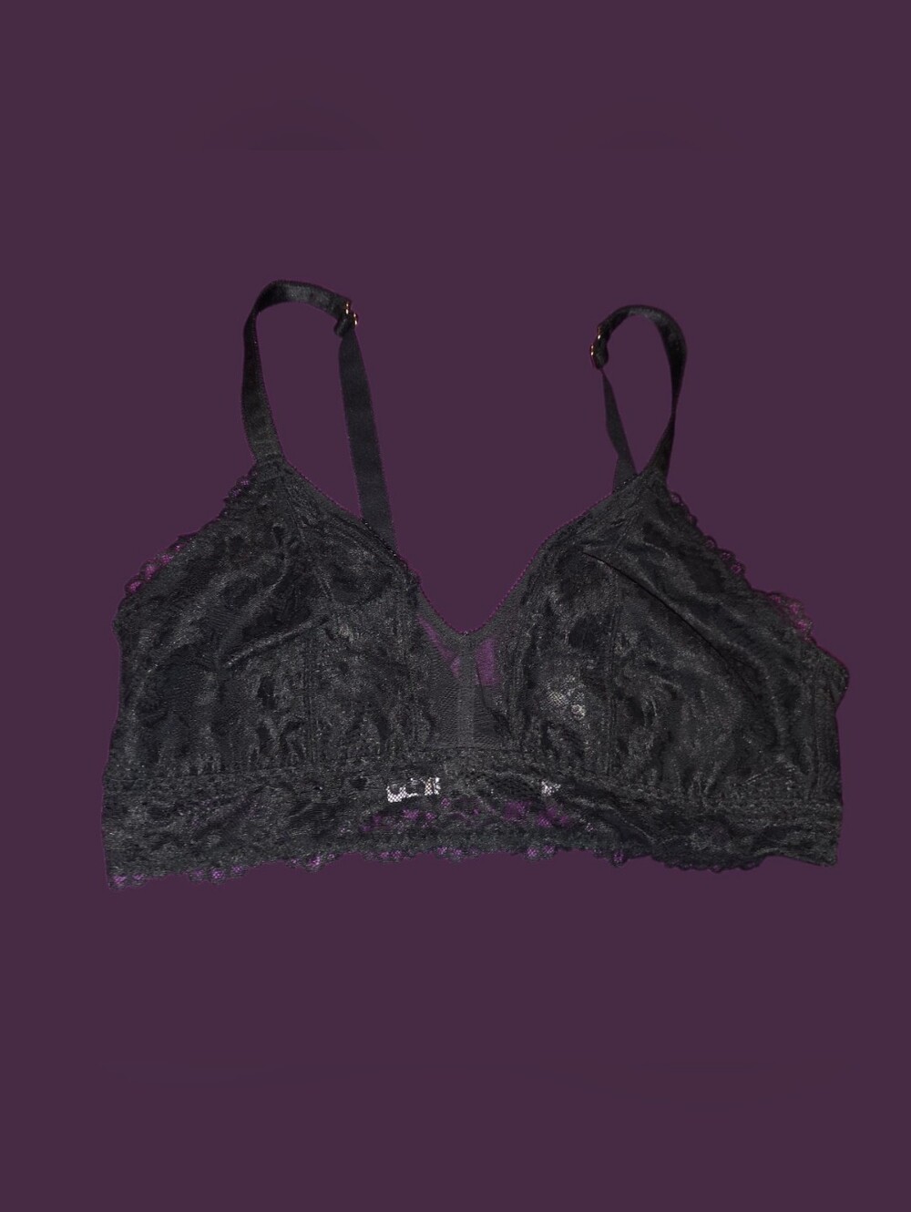 Savage X Fenty Black Lace Bralette — Women’s Comfortable Lace Bra 1X